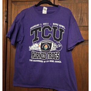 Vintage 2011 TCU Rose Bowl T-Shirt Mens Large Purple Excellent
